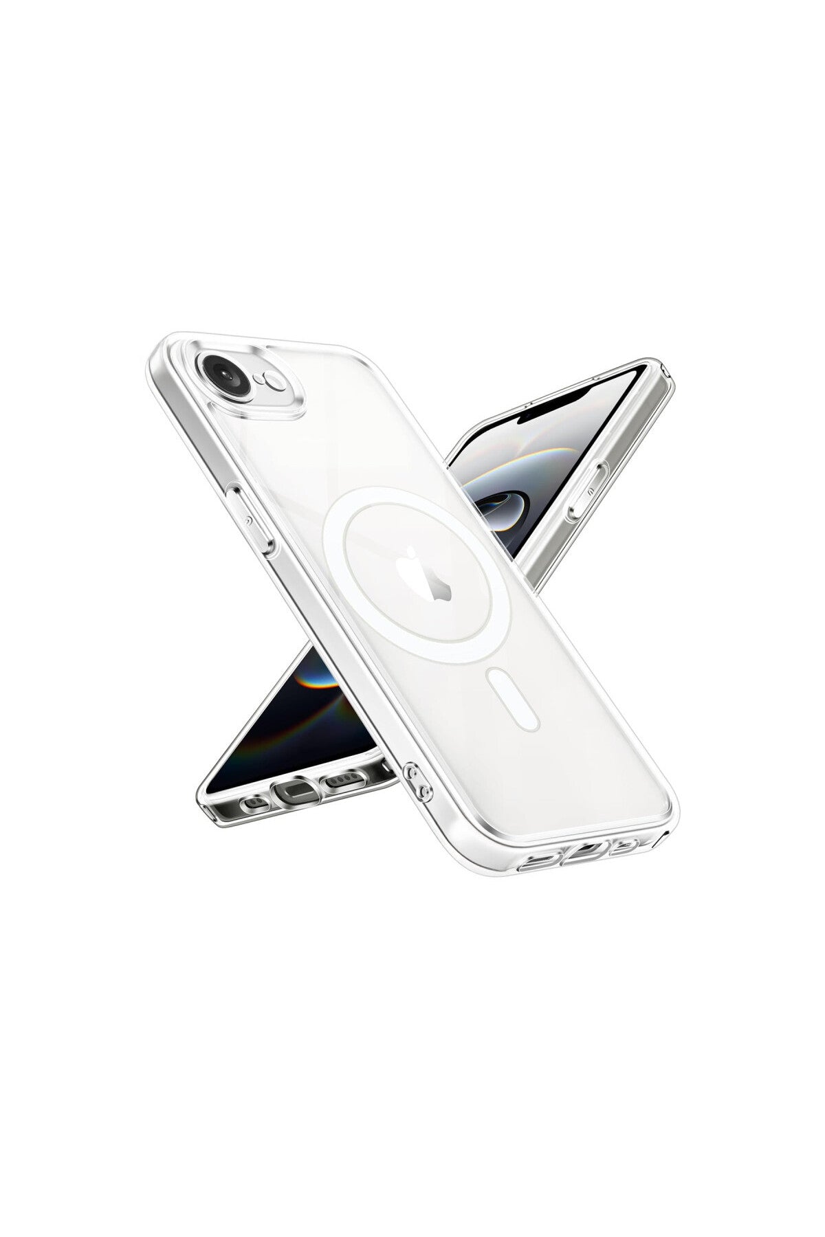 Apple iPhone 16E Uyumlu Kılıf Magneticsafe Şeffaf Silikon - Şeffaf