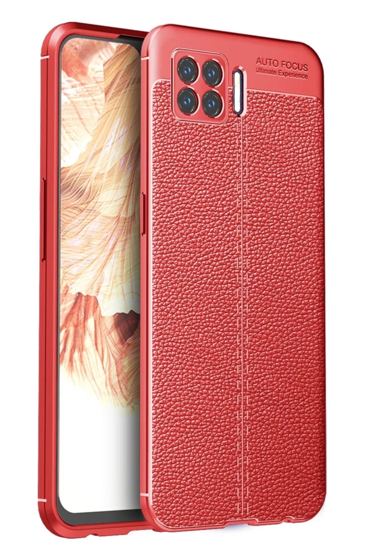 Oppo A73 Uyumlu Kılıf Auto Focus Kapak - Kırmızı