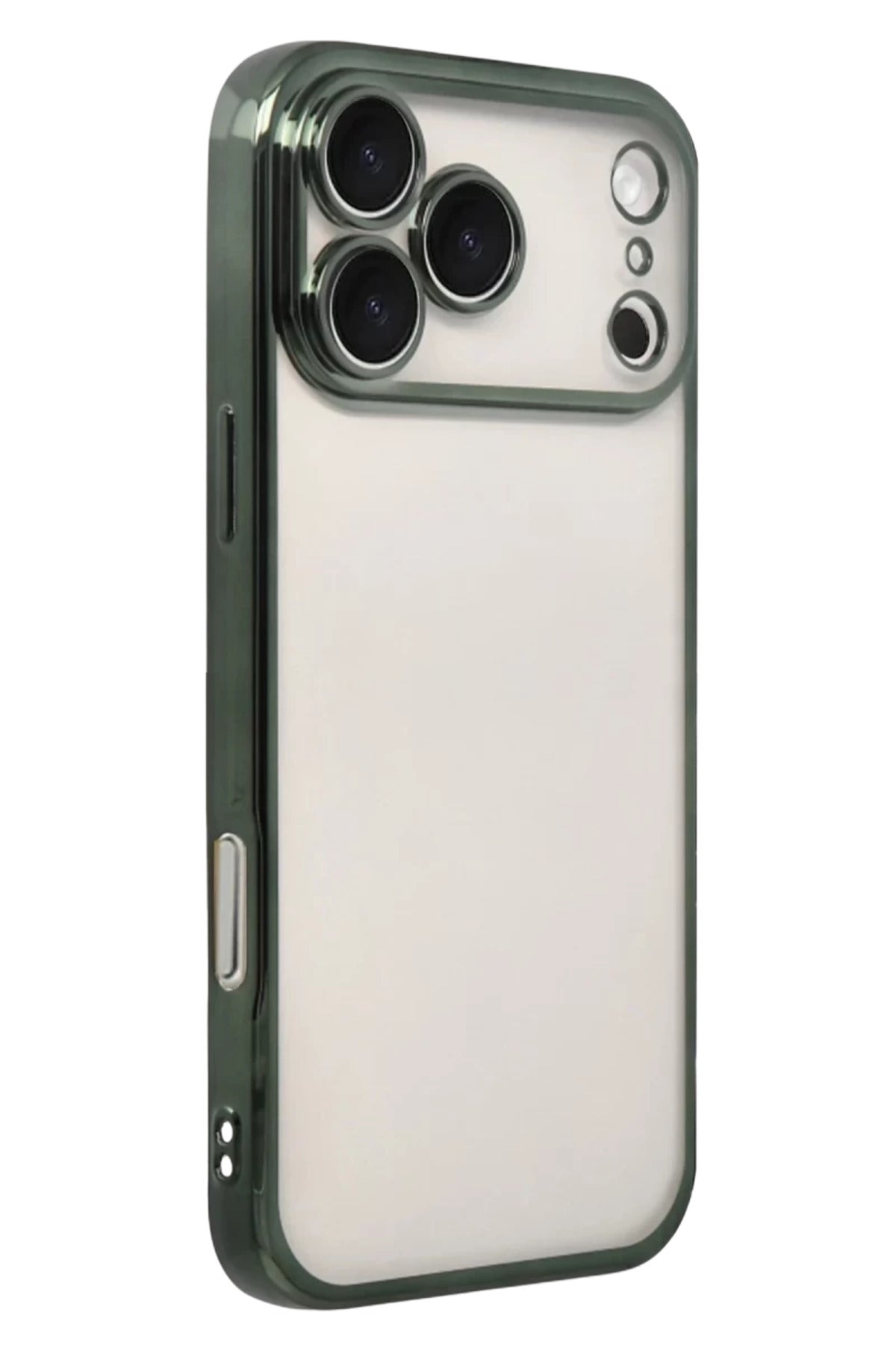 Apple iPhone 17 Pro Uyumlu Lensli Silikon - Yeşil