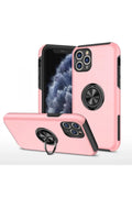 Apple iPhone 11 Pro Max Uyumlu Kılıf Elit Yüzüklü Kapak - Pembe