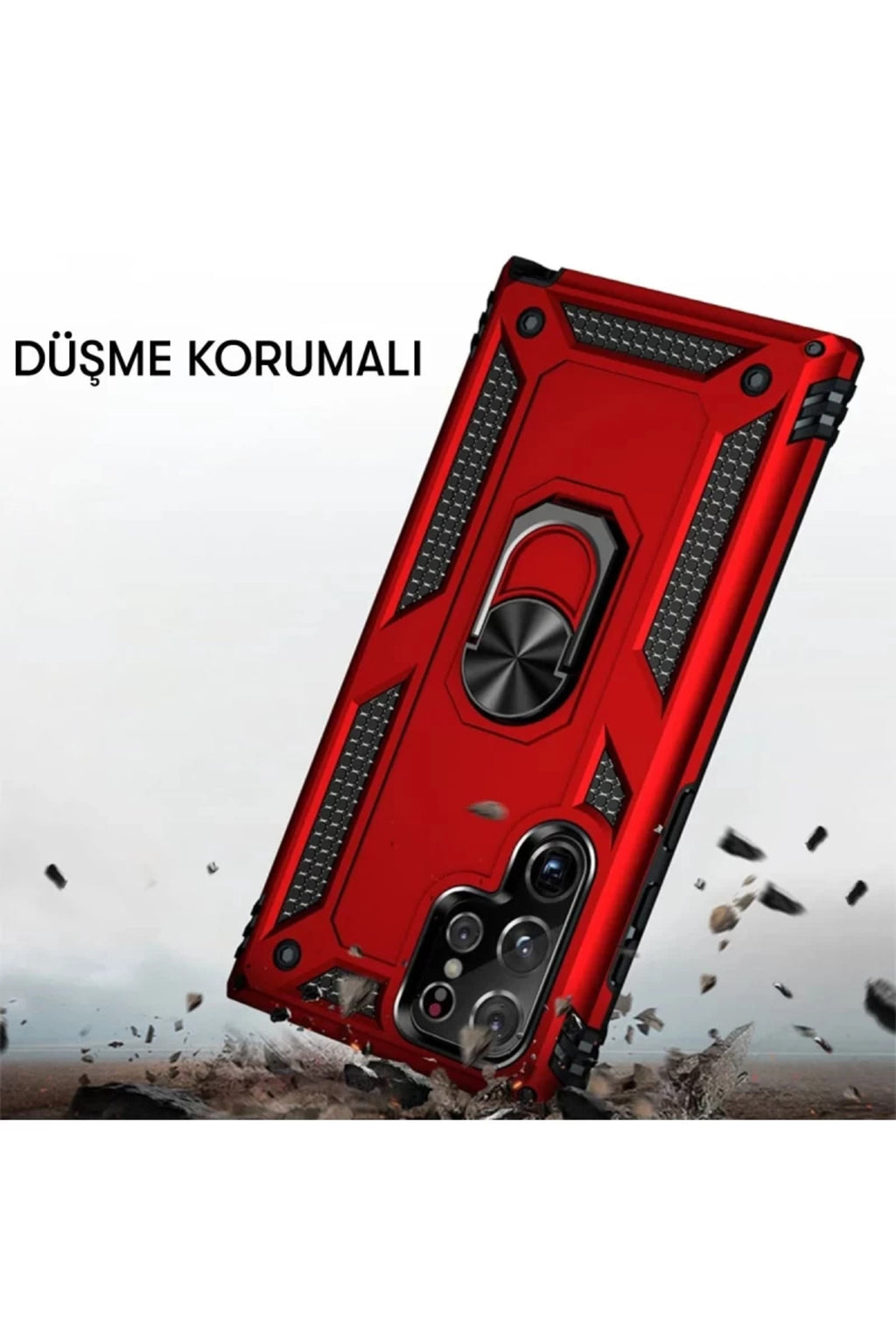 Samsung Galaxy S21 Ultra Uyumlu Kılıf Sofya Yüzüklü Silikon Kapak - Yeşil