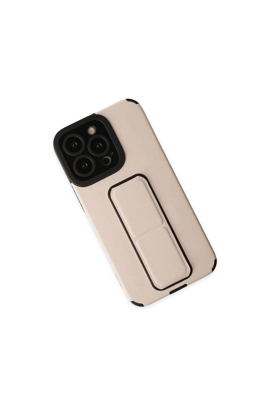 Apple iPhone 13 Pro Uyumlu Kılıf Mega Standlı Silikon - Gold