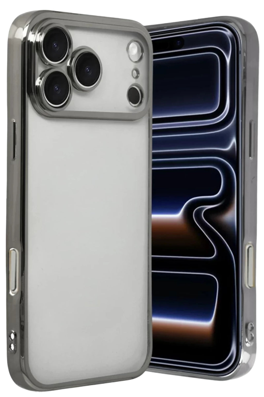Apple iPhone 17 Pro Max Uyumlu Lensli Silikon - Titan Gri