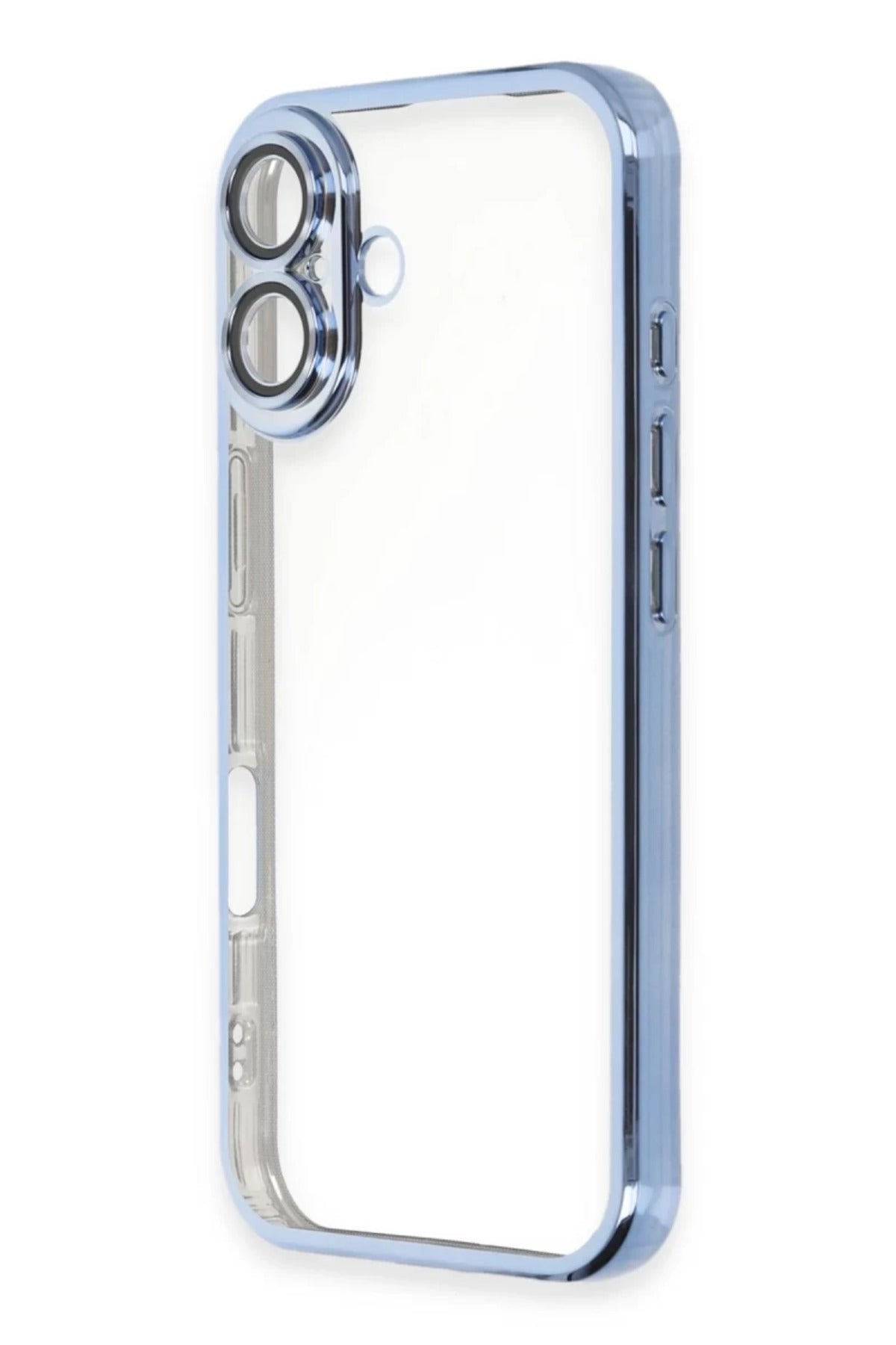Apple iPhone 16 Plus Uyumlu Kılıf Lensli Silikon - Açık Mavi