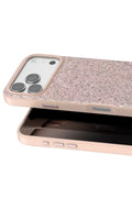Onegif Apple iPhone 17 Pro Uyumlu Bright Simli Kapak - Pembe