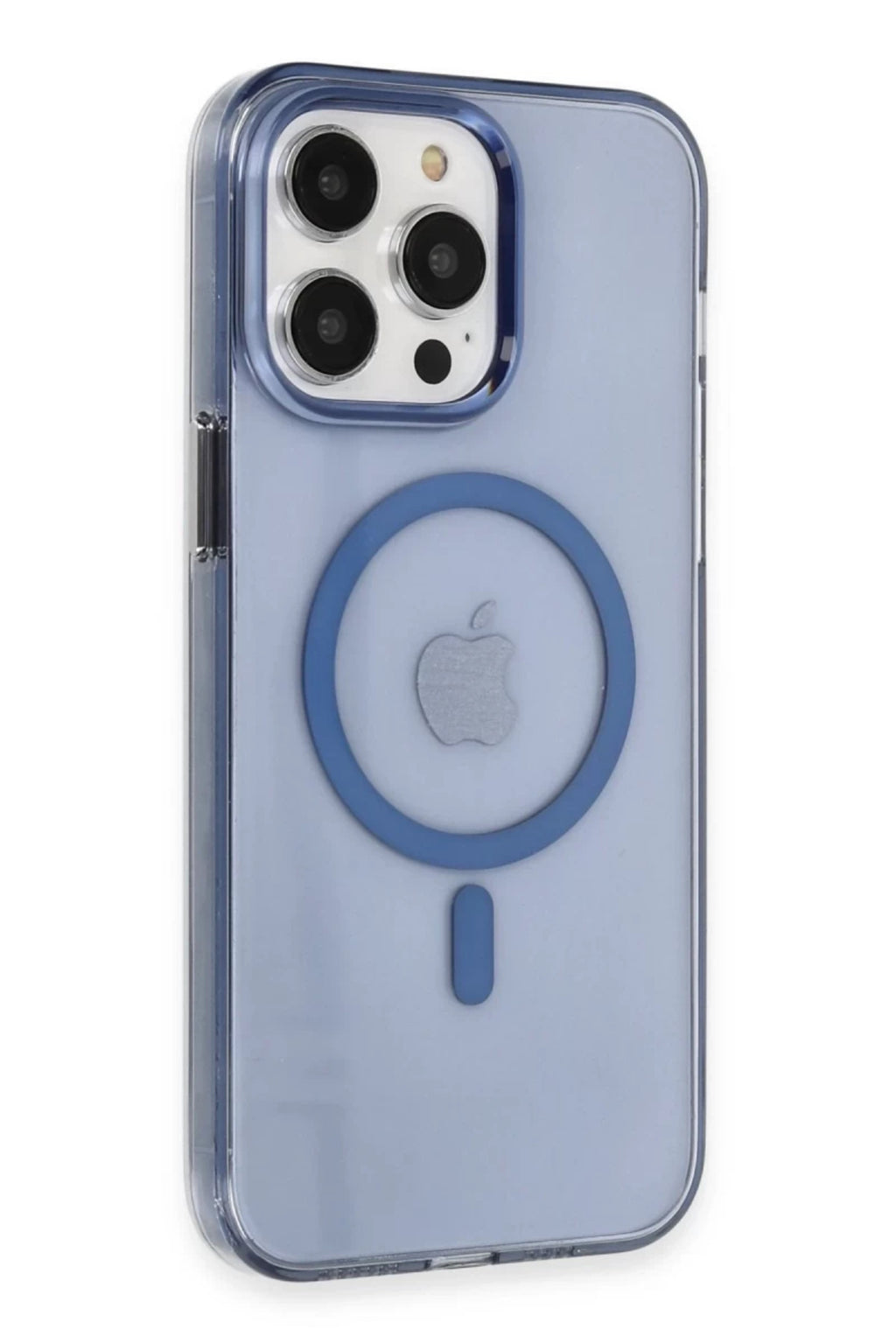 Apple iPhone 14 Pro Max Uyumlu Kılıf Tron Şeffaf Magsafe Kapak - Mavi