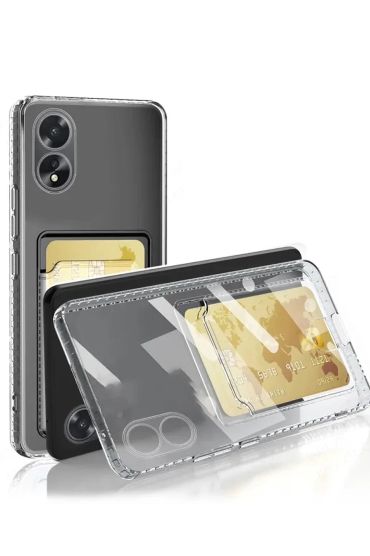 Oppo A38 Uyumlu Kılıf Kart Şeffaf Silikon - Şeffaf