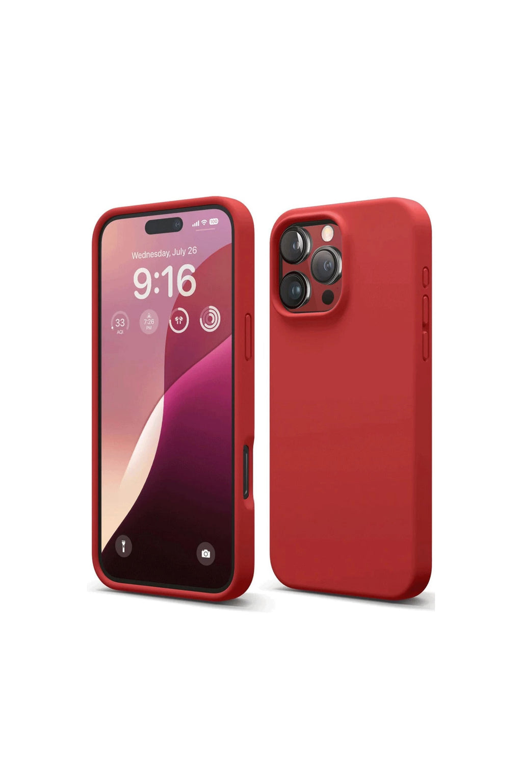 Apple iPhone 16 Pro Uyumlu Kılıf First Silikon - Kırmızı