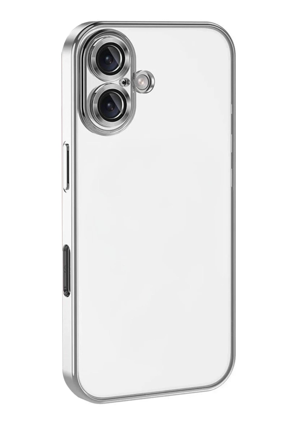 Apple iPhone 17 Uyumlu Lensli Silikon - Gümüş