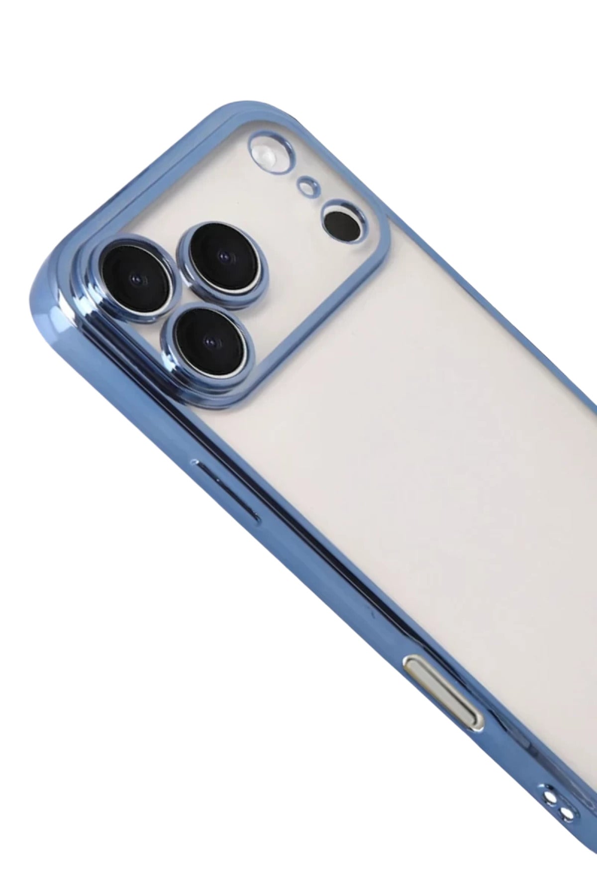 Apple iPhone 17 Pro Max Uyumlu Lensli Silikon - Açık Mavi