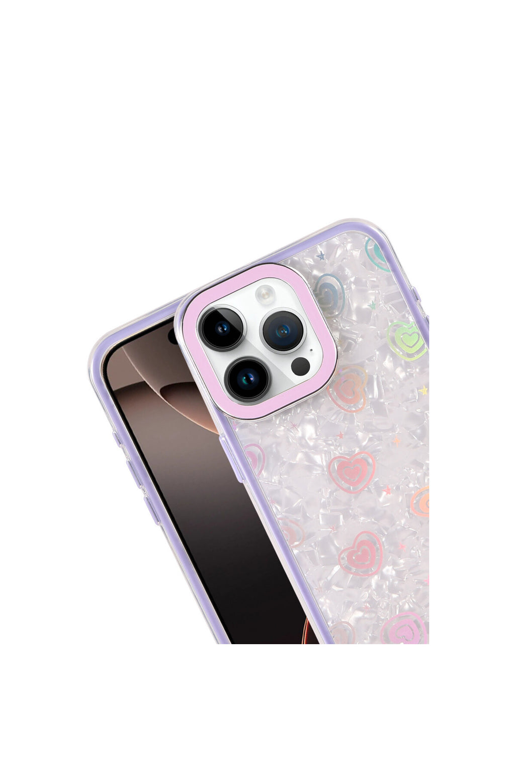 Apple iPhone 15 Pro Uyumlu Lumi Desenli Kapak - Mor
