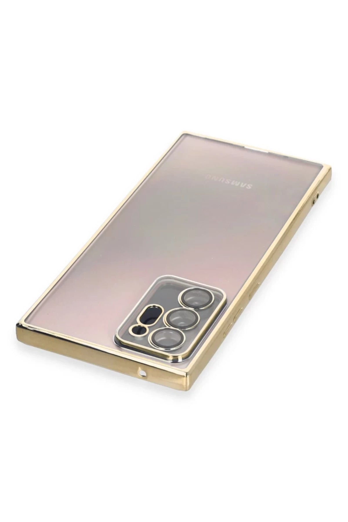 Samsung Galaxy Note 20 Ultra Uyumlu Kılıf Lensli Silikon - Gold