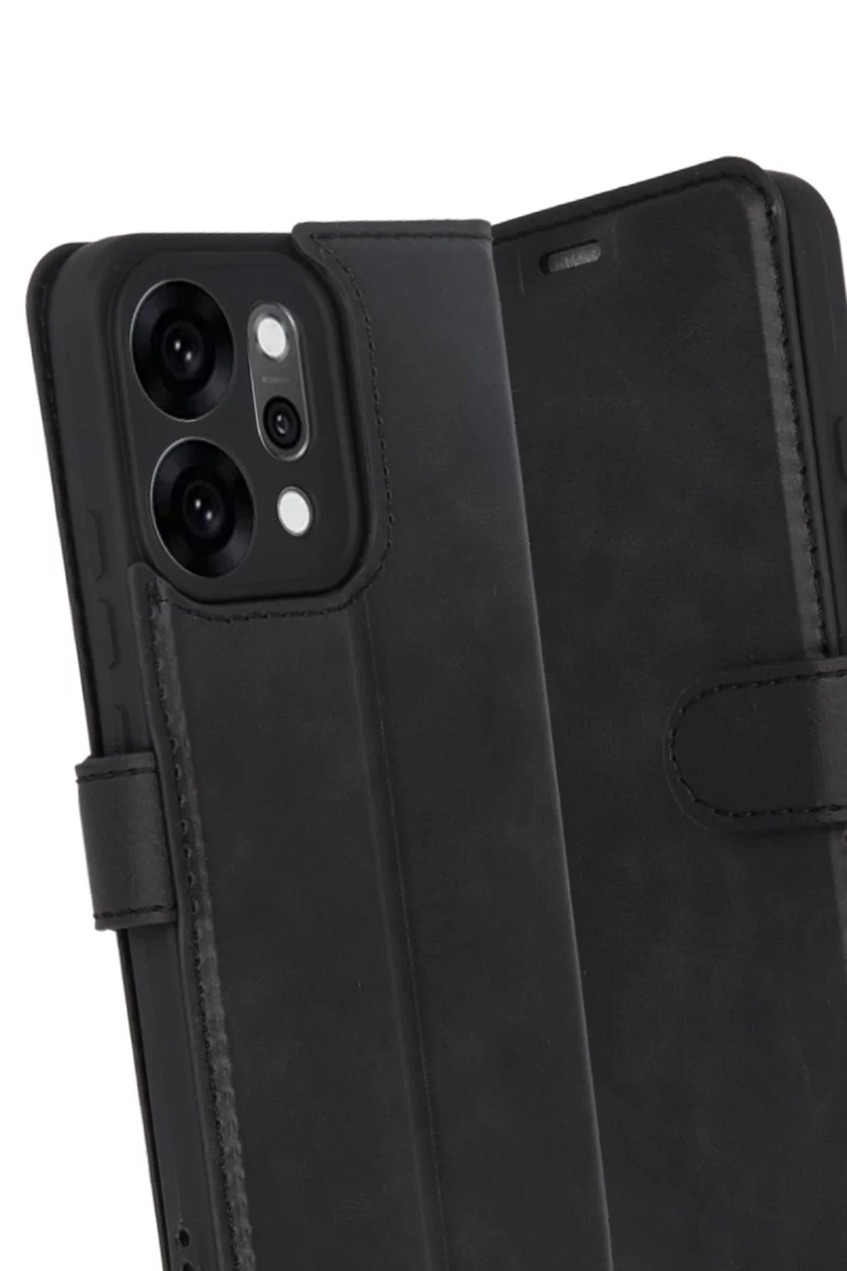 Oppo Reno 14 Uyumlu Trend S Plus Kapaklı Kılıf - Siyah