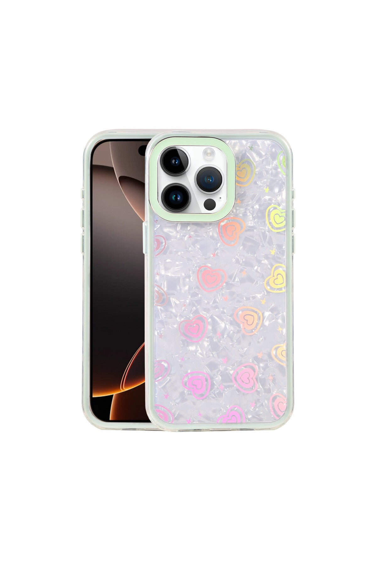 Apple iPhone 15 Pro Max Uyumlu Lumi Desenli Kapak - Yeşil