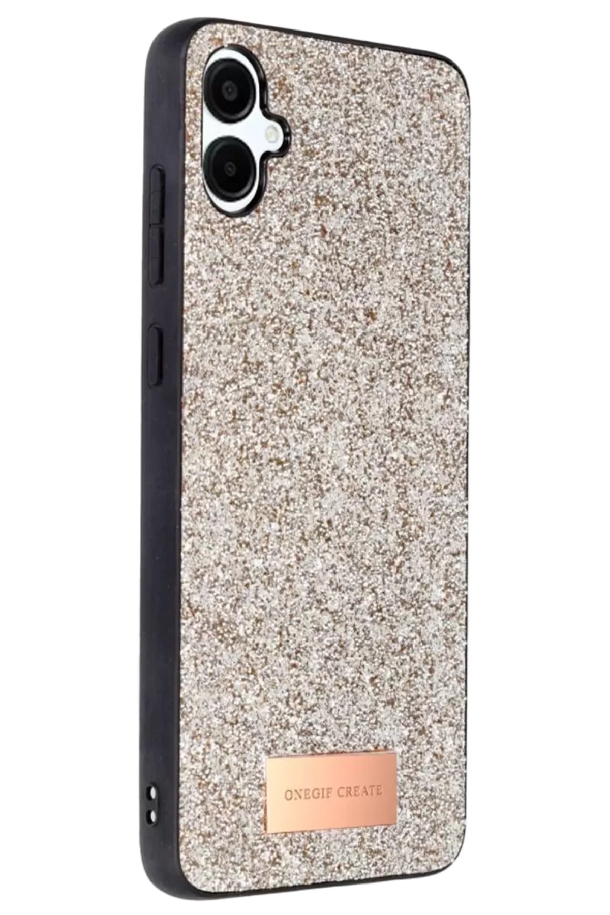 Onegif Samsung Galaxy A06 Uyumlu Bright Simli Kapak - Gold