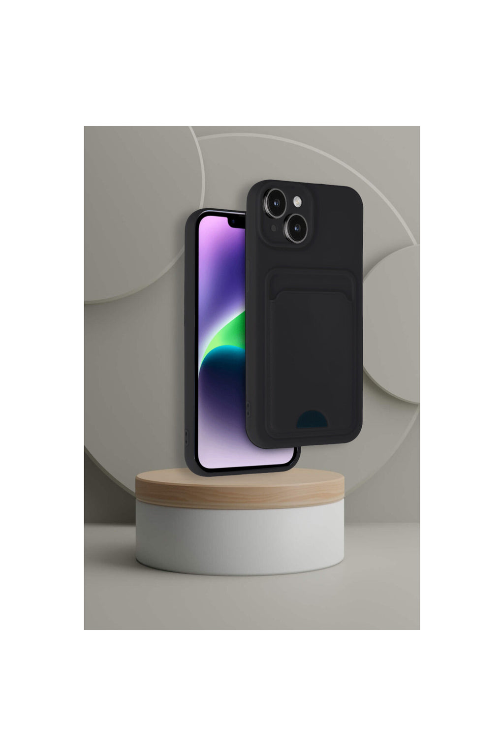 Apple iPhone 14 Uyumlu Kılıf Kelvin Kartvizitli Silikon - Lacivert