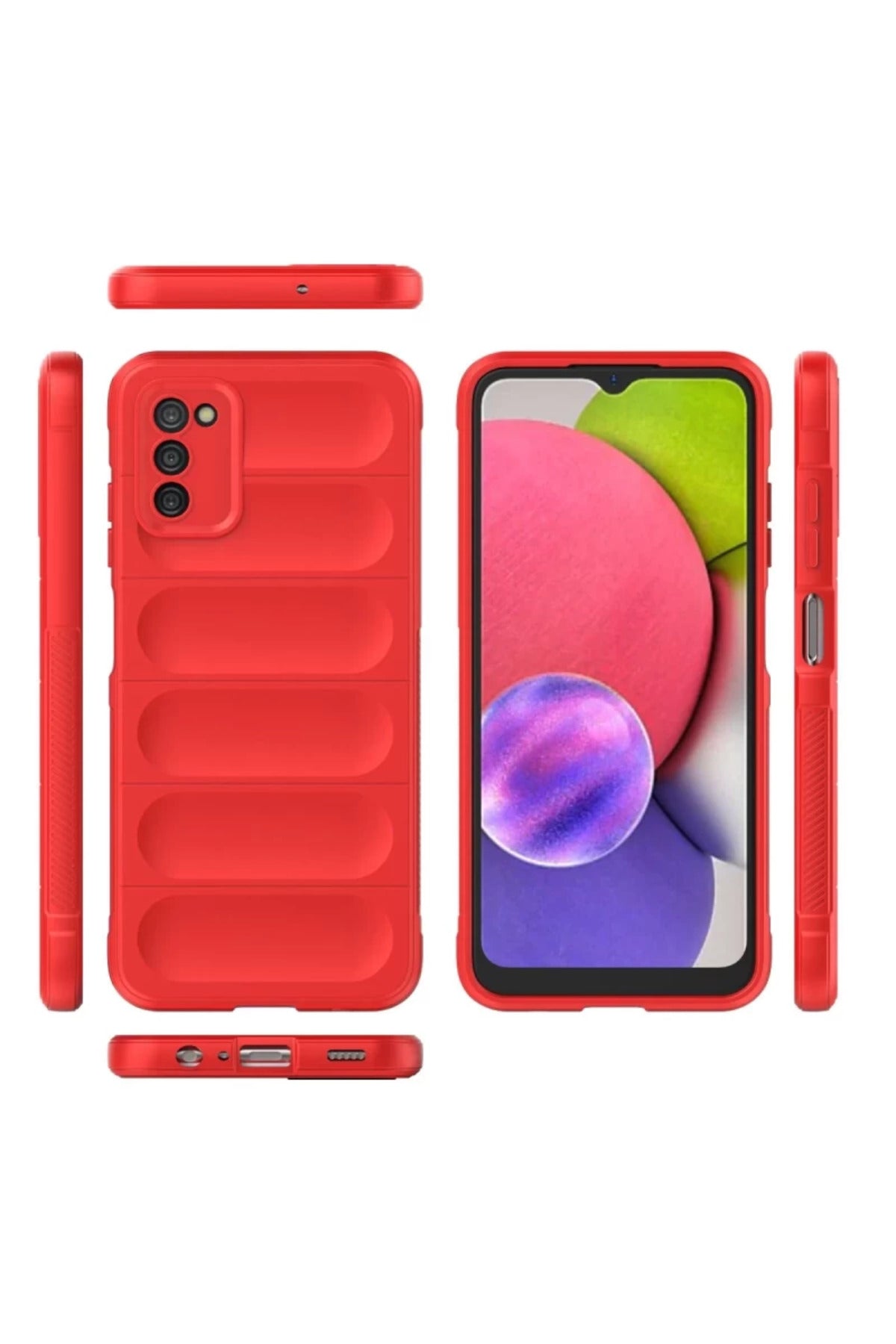 Samsung Galaxy A03S Uyumlu Kılıf Optimum Silikon - Kırmızı