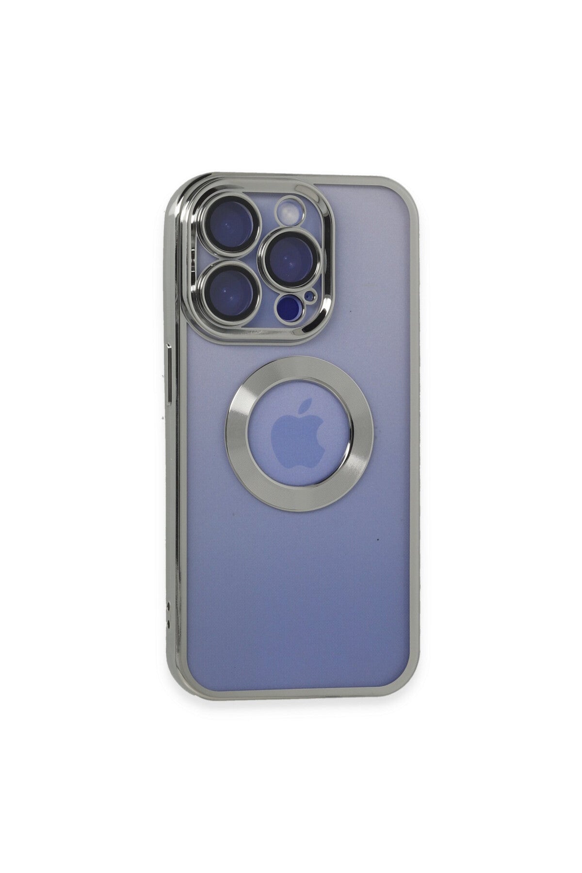 Apple iPhone 15 Pro Uyumlu Kılıf Slot Silikon - Gümüş