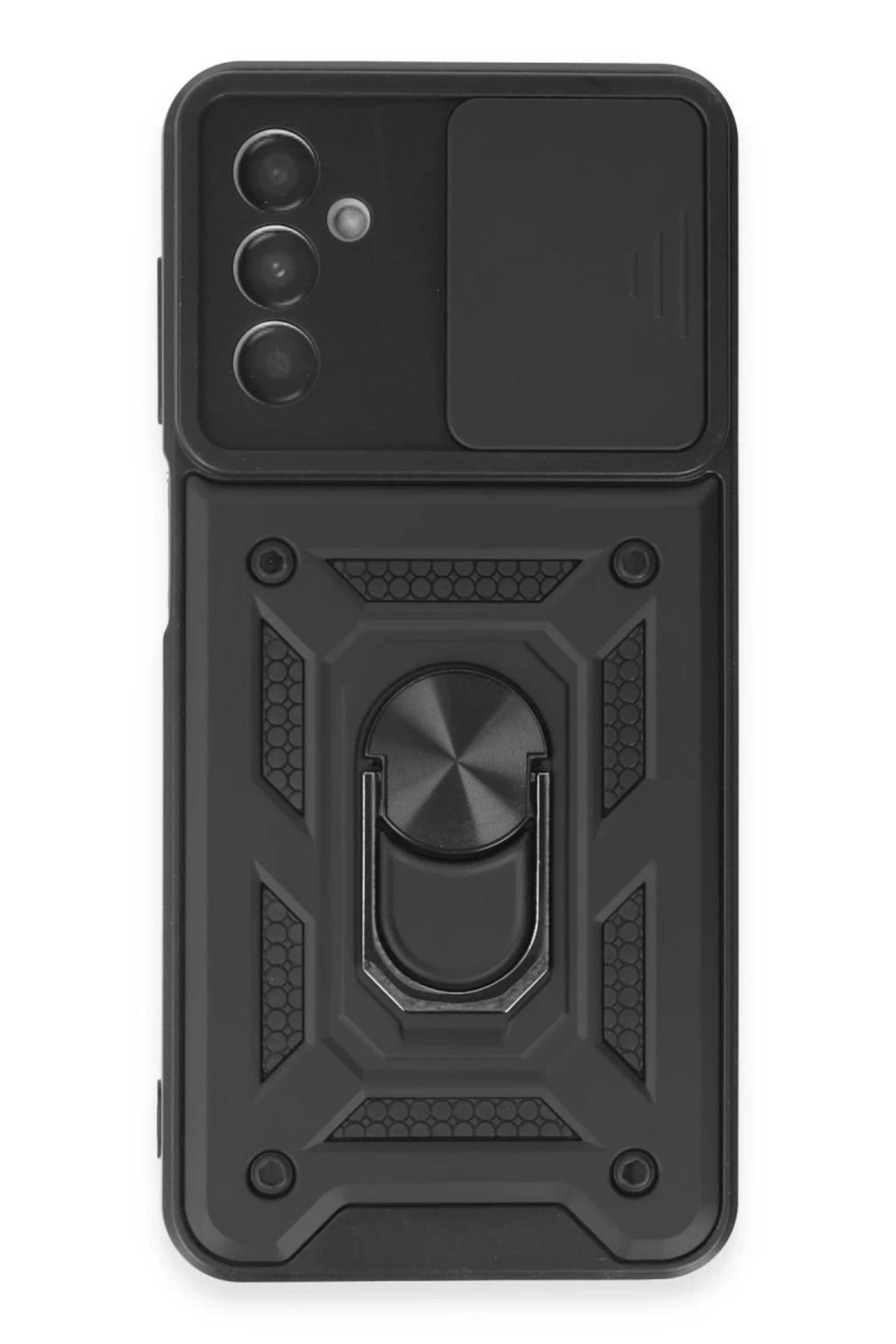Samsung Galaxy M14 5G Uyumlu Kılıf Pars Lens Yüzüklü Silikon - Siyah