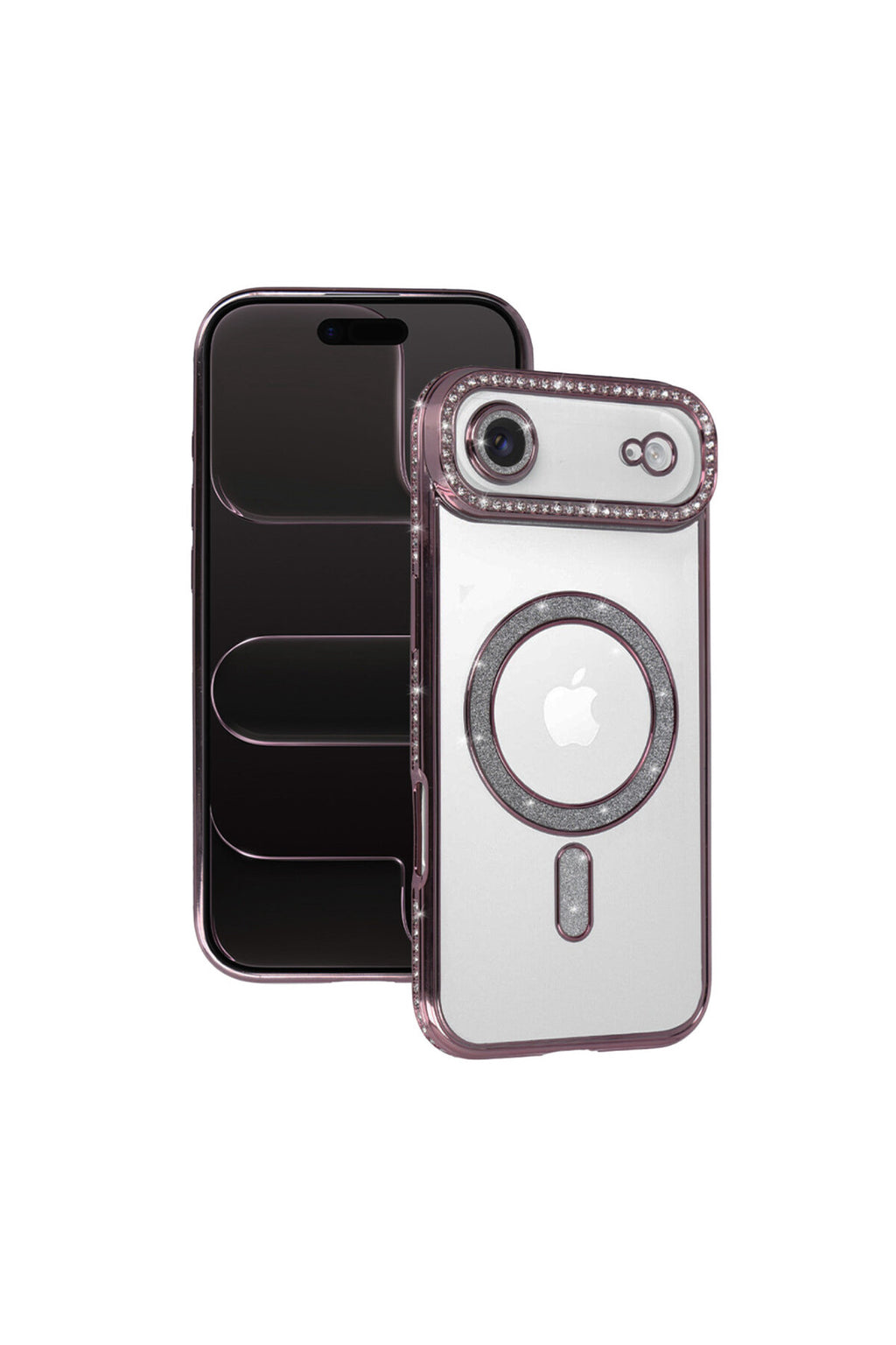 Apple iPhone 17 Air Uyumlu Joke Simli Magneticsafe Kılıf - Pembe
