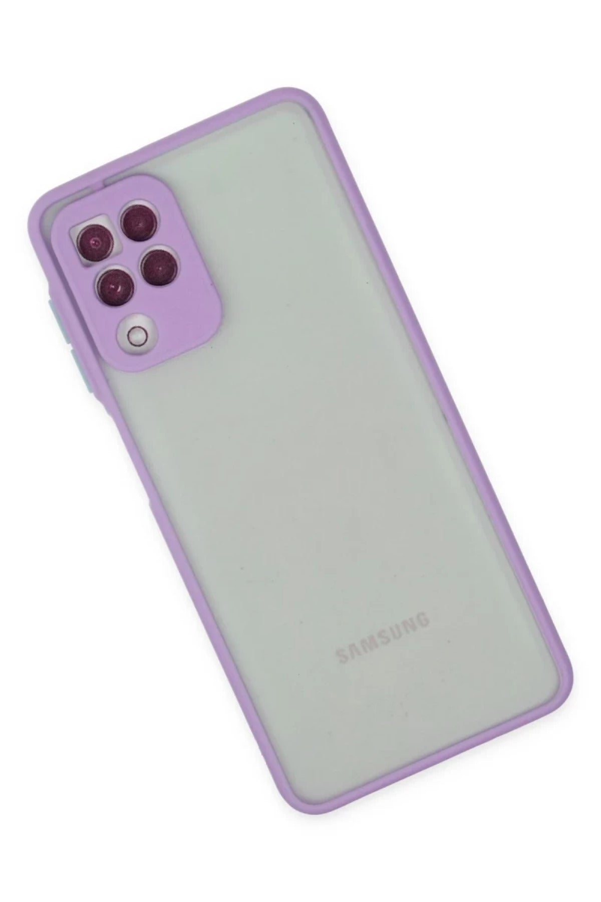 Samsung Galaxy A22 Uyumlu Kılıf Montreal Silikon Kapak - Mor