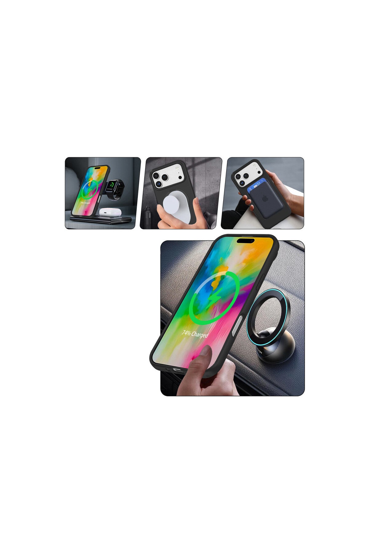 Apple iPhone 17 Pro Max Uyumlu Regal Magsafe Standlı Kapak - Titan Gri
