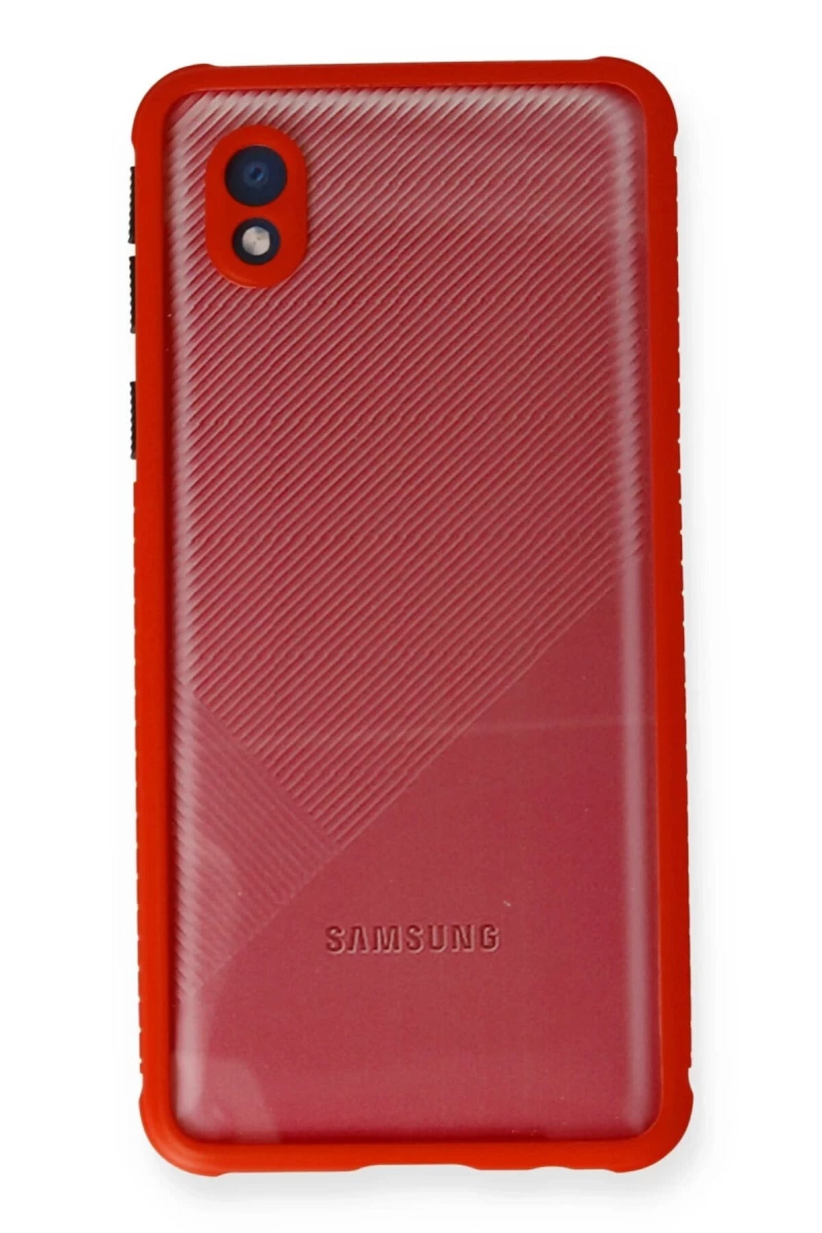 Samsung Galaxy A01 Core Uyumlu Kılıf Miami Şeffaf Silikon - Kırmızı