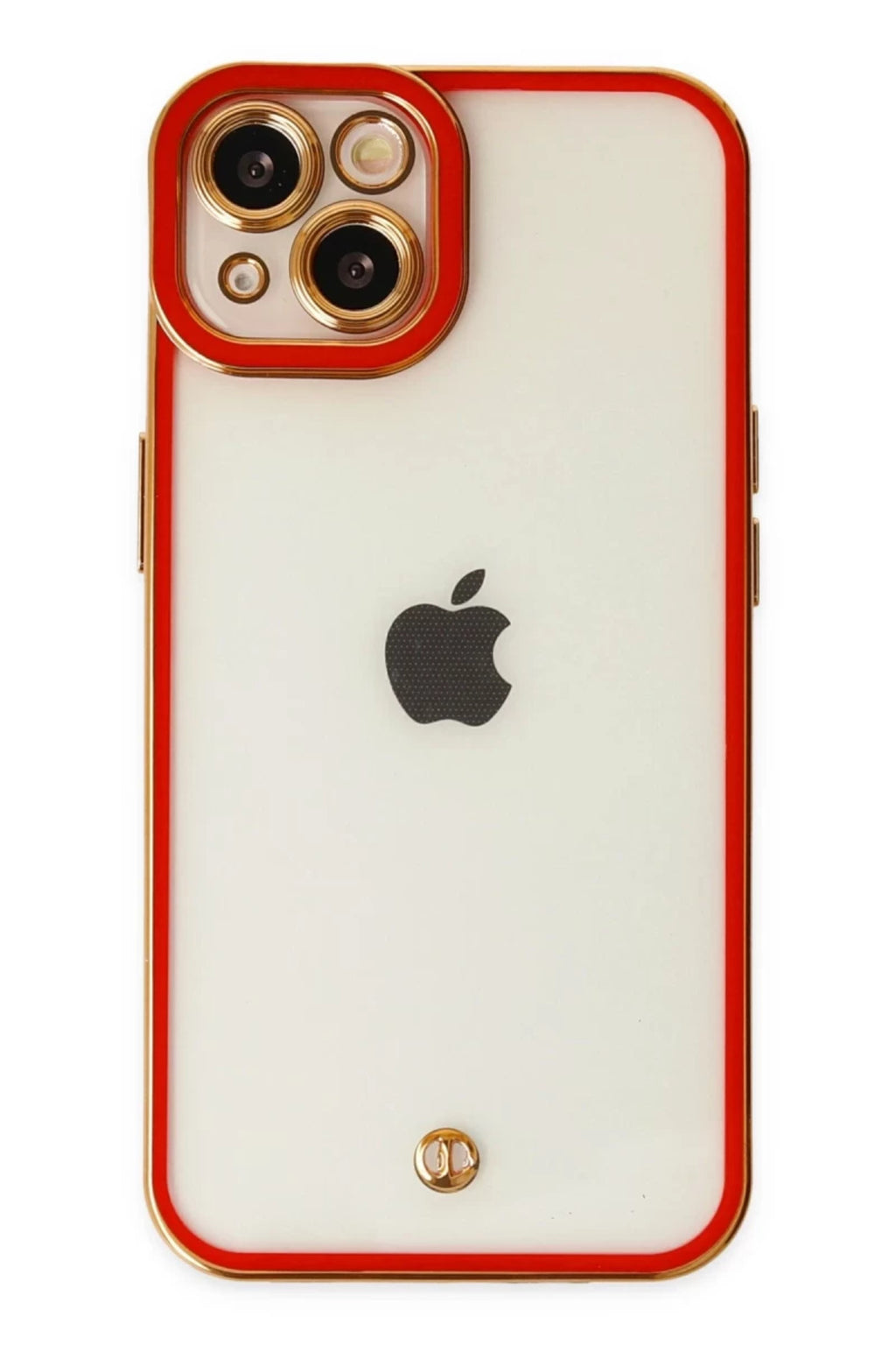 Apple iPhone 14 Plus Uyumlu Kılıf Liva Lens Silikon - Kırmızı