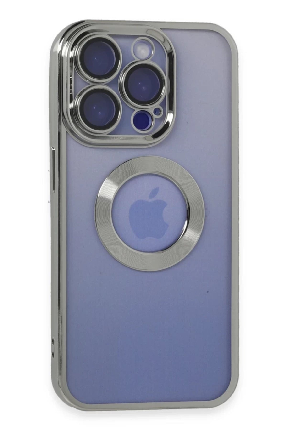 Apple iPhone 15 Pro Uyumlu Kılıf Slot Silikon - Gümüş