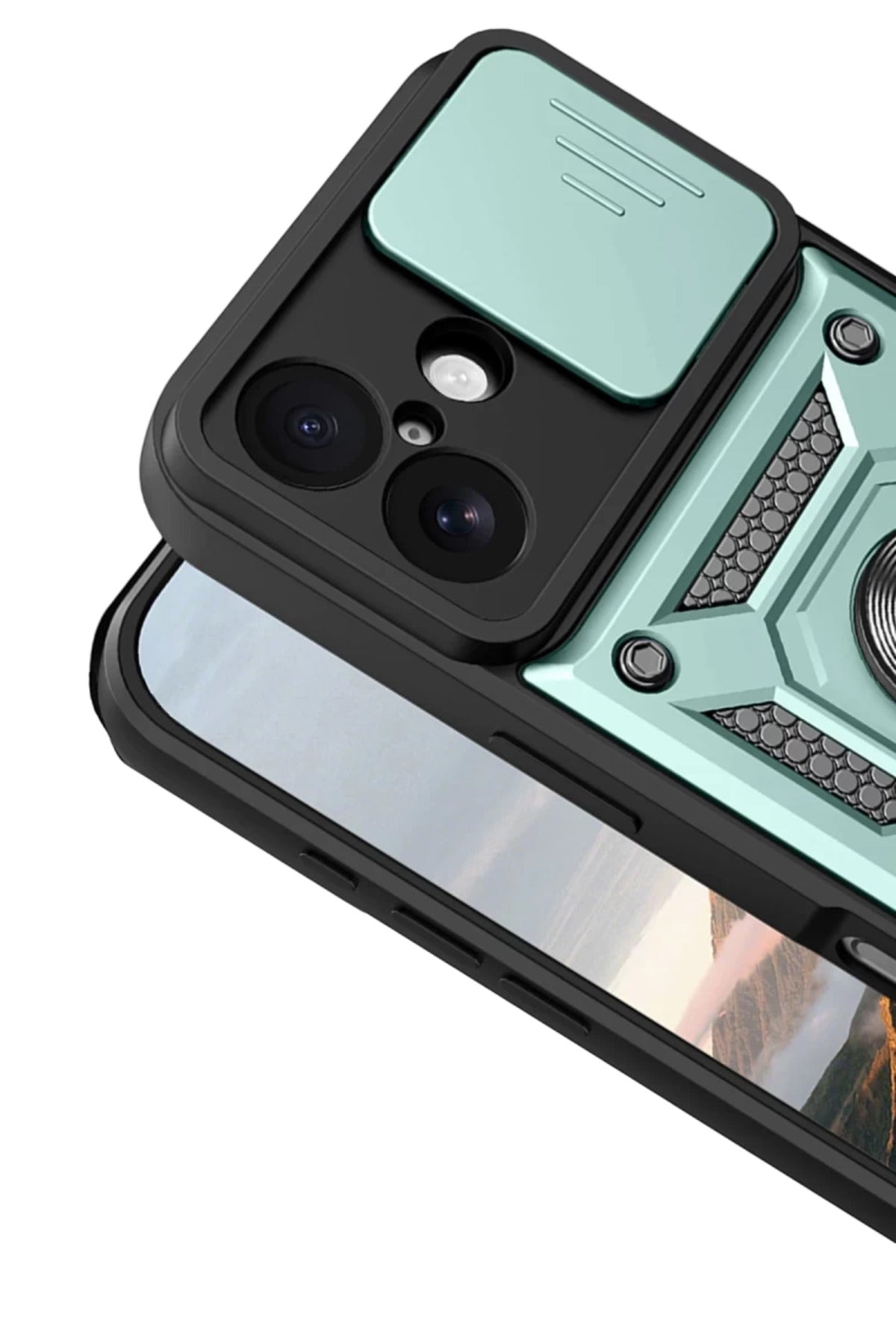 Apple iPhone 17 Uyumlu Pars Lens Yüzüklü Silikon - Yeşil