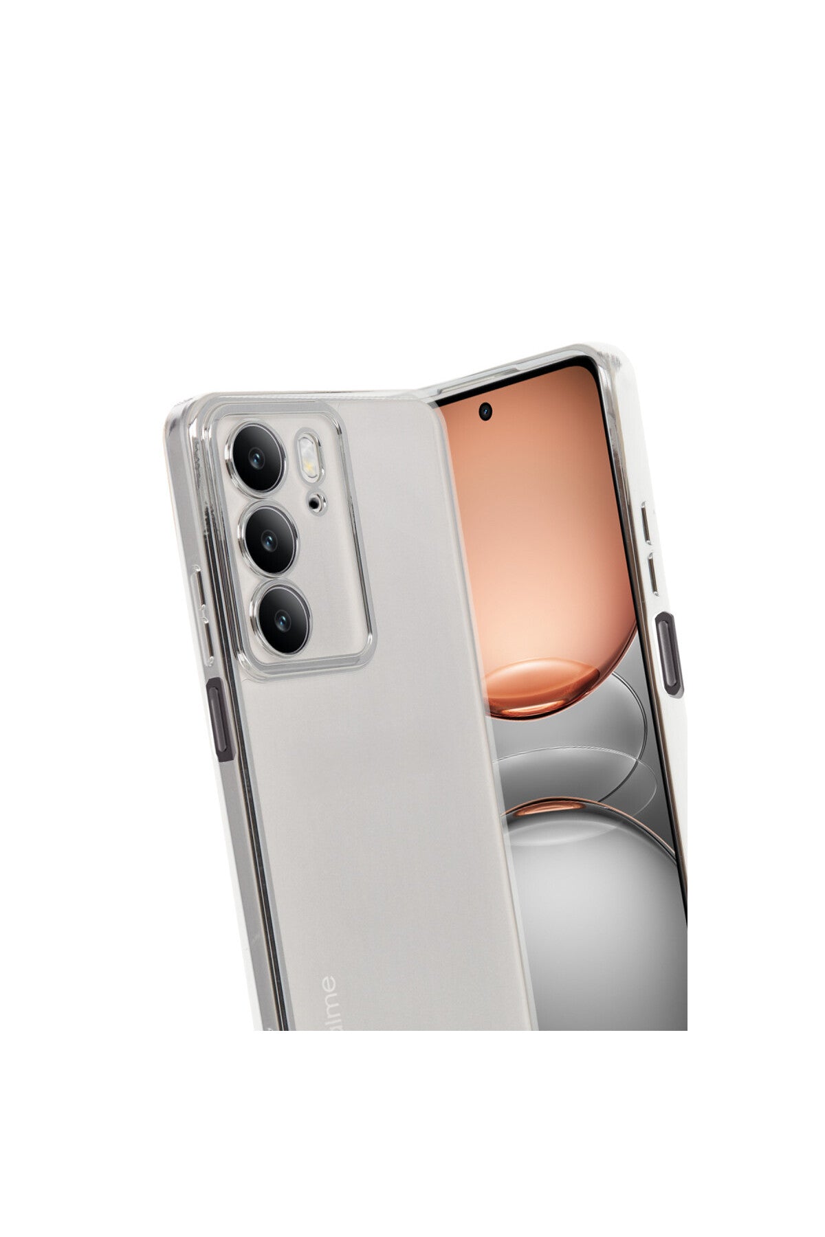 Realme C75 4G Uyumlu Kılıf Lensli Silikon - Gümüş
