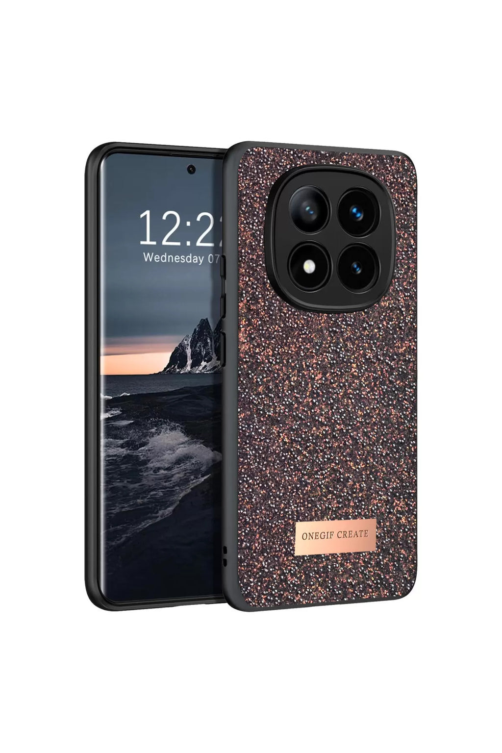 Onegif Xiaomi Redmi Note 14 Pro 4G Uyumlu Bright Simli Kapak - Derin Mor