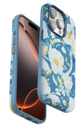 Onegif Apple iPhone 15 Pro Uyumlu Flower Series Magsafe Kapak - Mavi