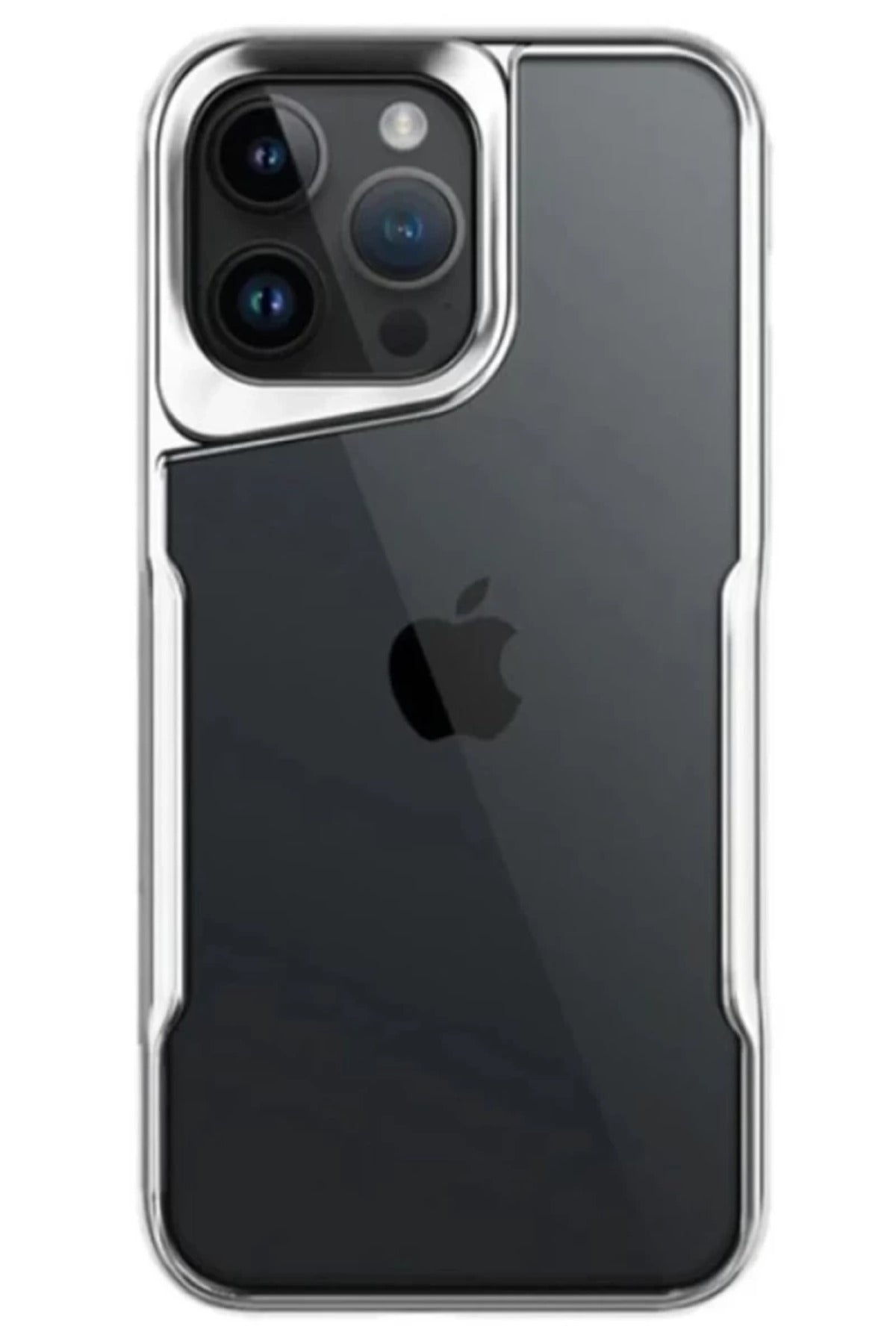 Apple iPhone 15 Pro Max Uyumlu Kılıf Boyi Silikon Kapak - Gümüş