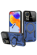 Realme 11 Pro Plus Uyumlu Joy Lens Standlı Kapak - Lacivert