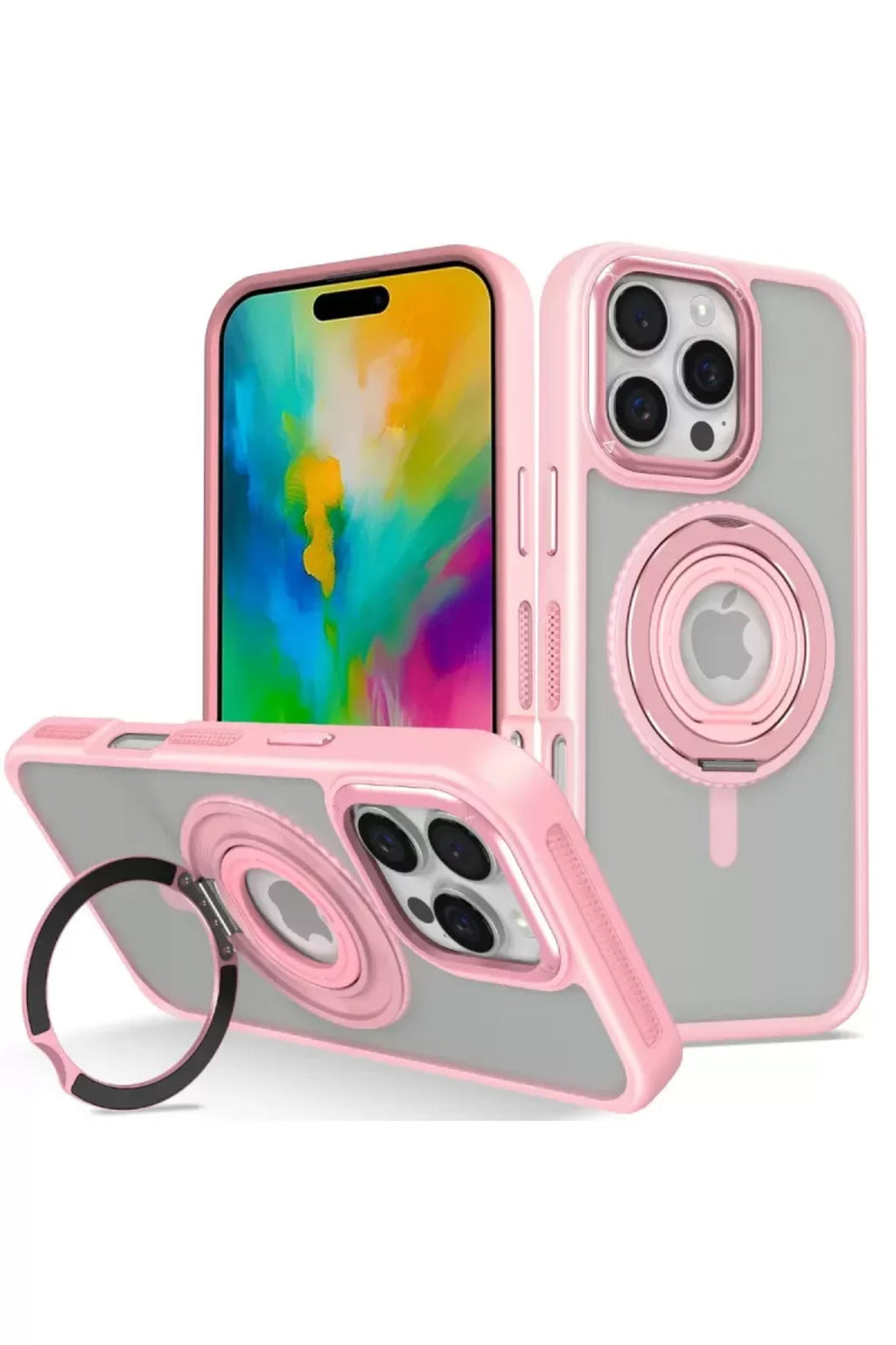 Joko Apple iPhone 16 Pro Max Uyumlu Banza Magsafe Standlı Kapak - Pembe