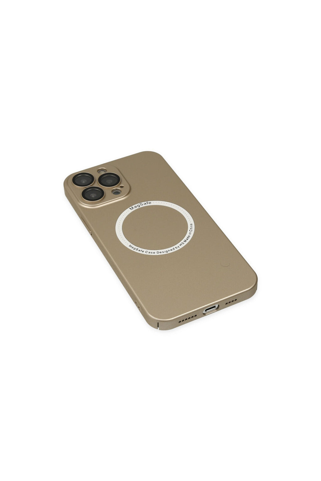 Apple iPhone 14 Pro Max Uyumlu Kılıf Jack Magneticsafe Lens Silikon - Gold