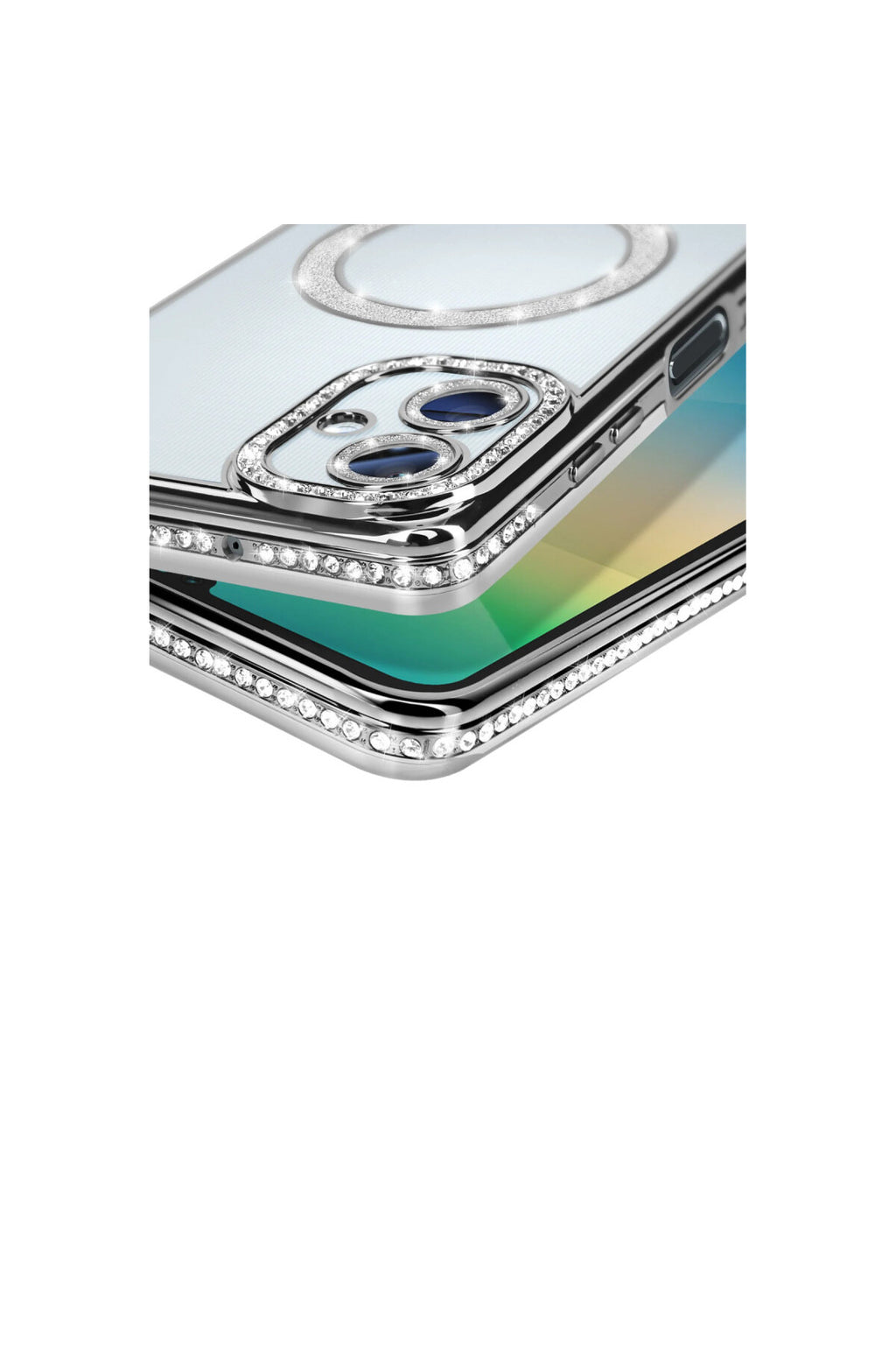 Samsung Galaxy A06 Uyumlu Joke Simli Magneticsafe Kılıf - Gümüş