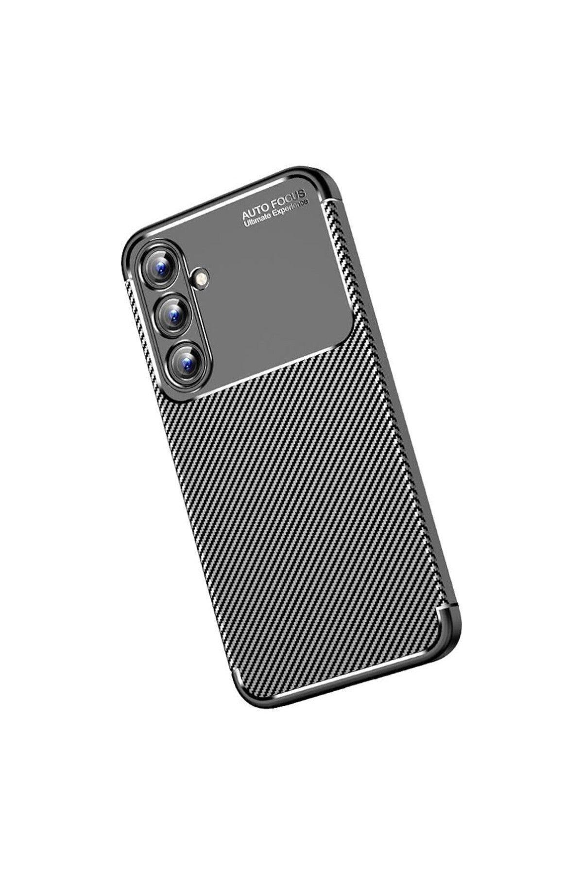 Samsung Galaxy A15 4G Uyumlu Kılıf Auto Focus Karbon Kapak - Siyah