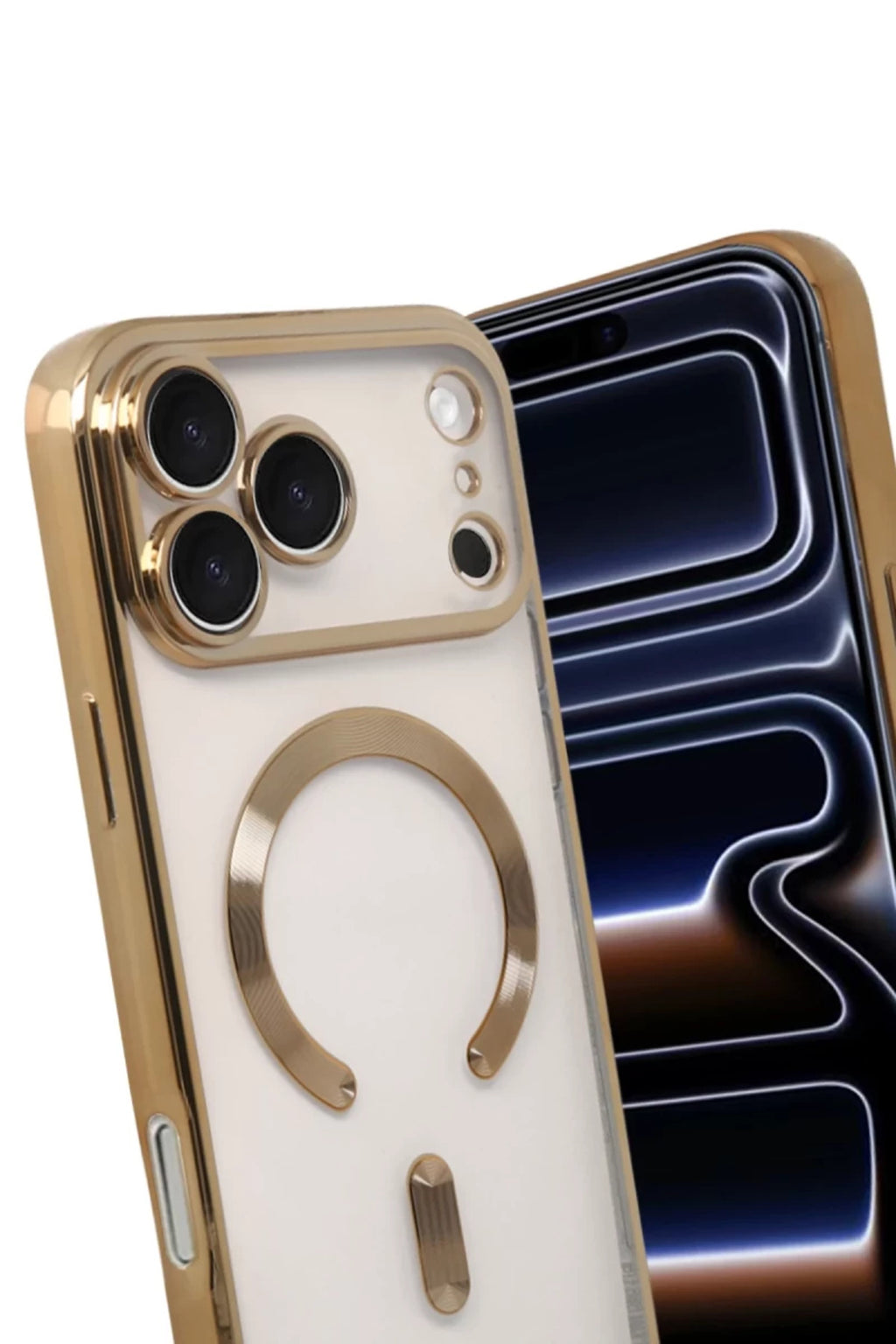 Apple iPhone 17 Pro Max Uyumlu Kross Magneticsafe Kapak - Gold