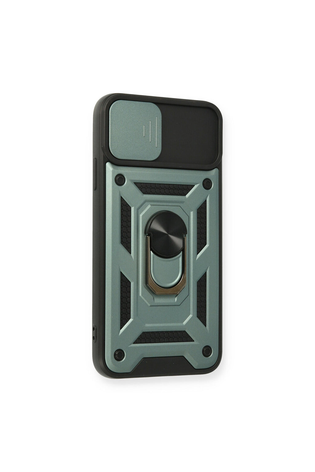 Apple iPhone 11 Pro Max Uyumlu Kılıf Pars Lens Yüzüklü Silikon - Yeşil