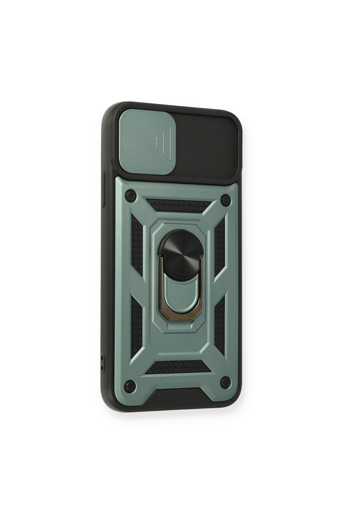 Apple iPhone 11 Pro Max Uyumlu Kılıf Pars Lens Yüzüklü Silikon - Yeşil