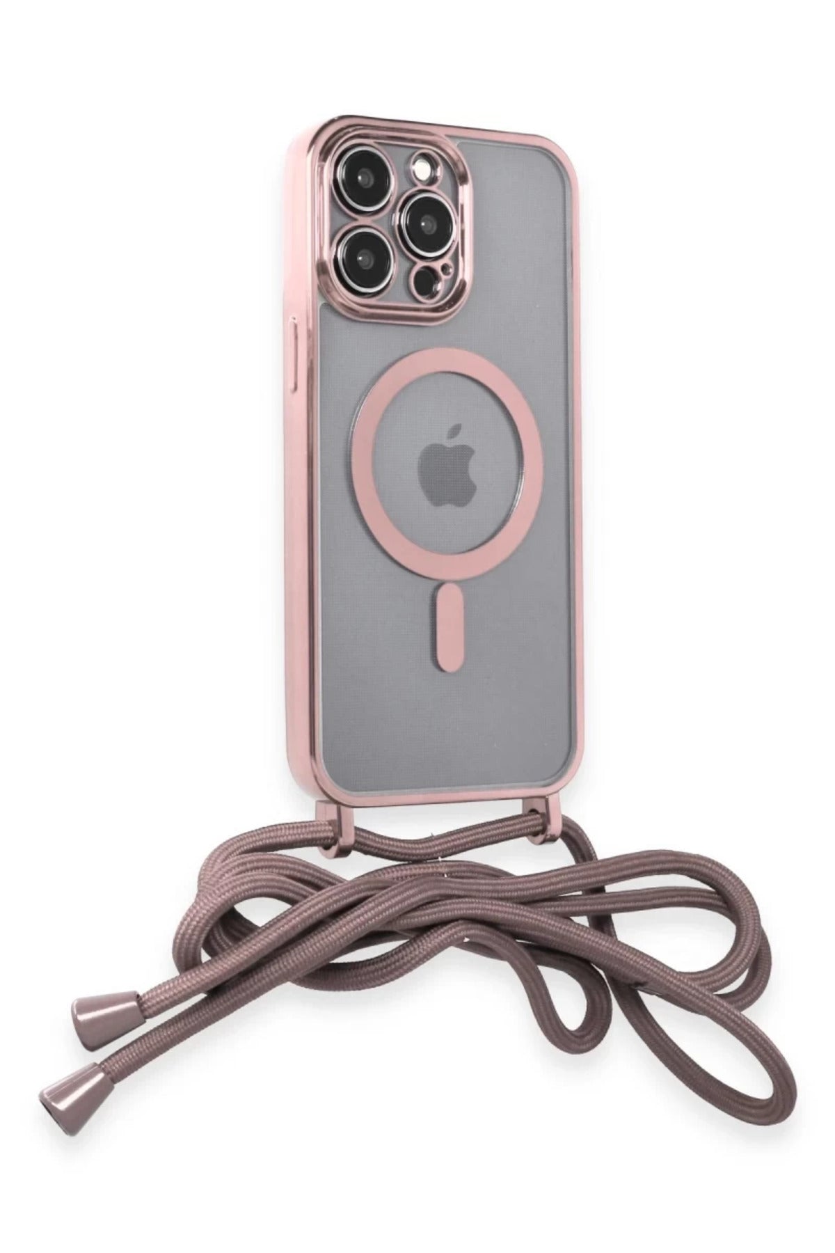 Apple iPhone 14 Pro Uyumlu Kılıf Divo Lazer Askılı Magsafe Kapak - Pembe