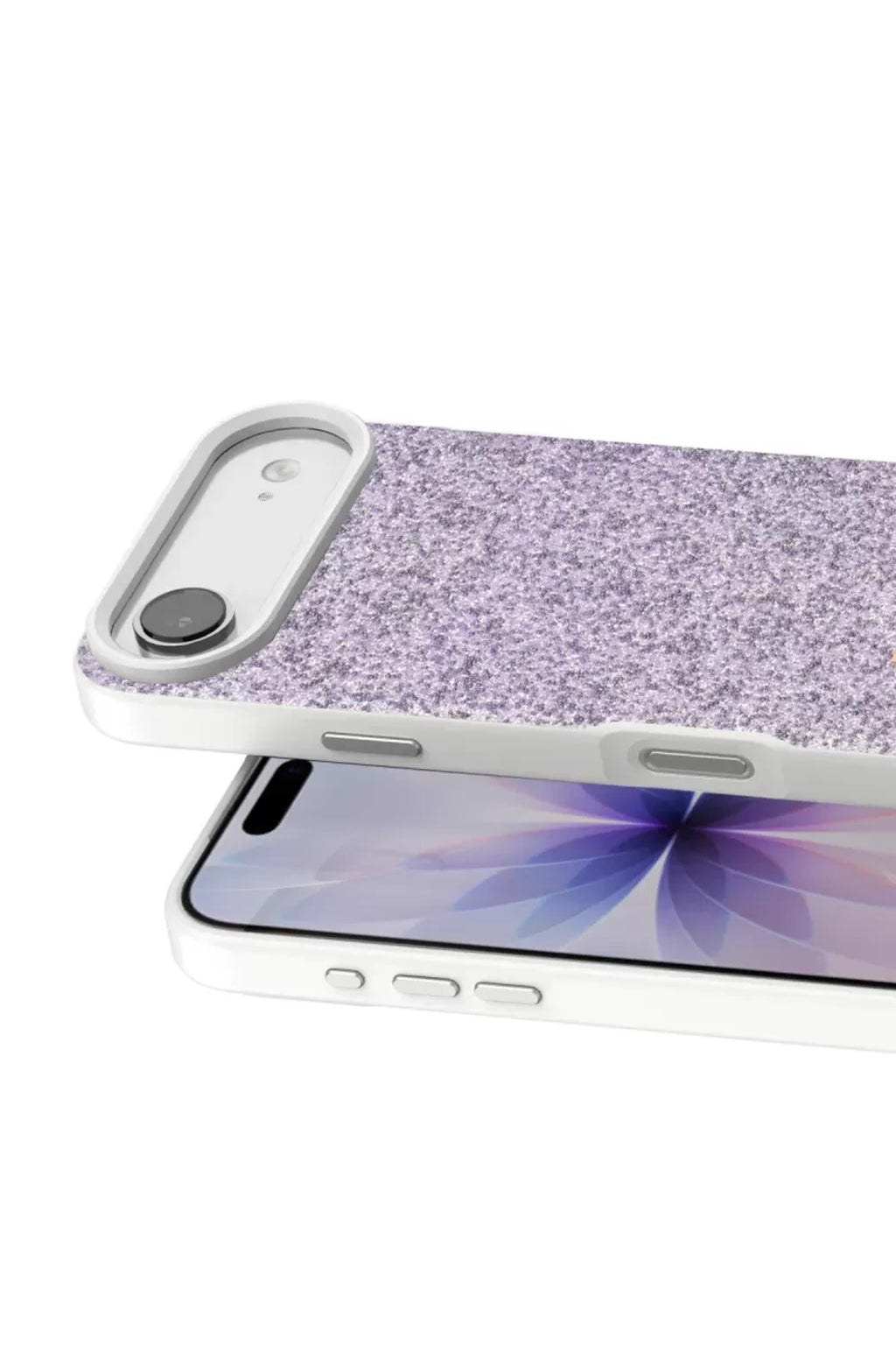 Onegif Apple iPhone 17 Air Uyumlu Bright Simli Kapak - Lila