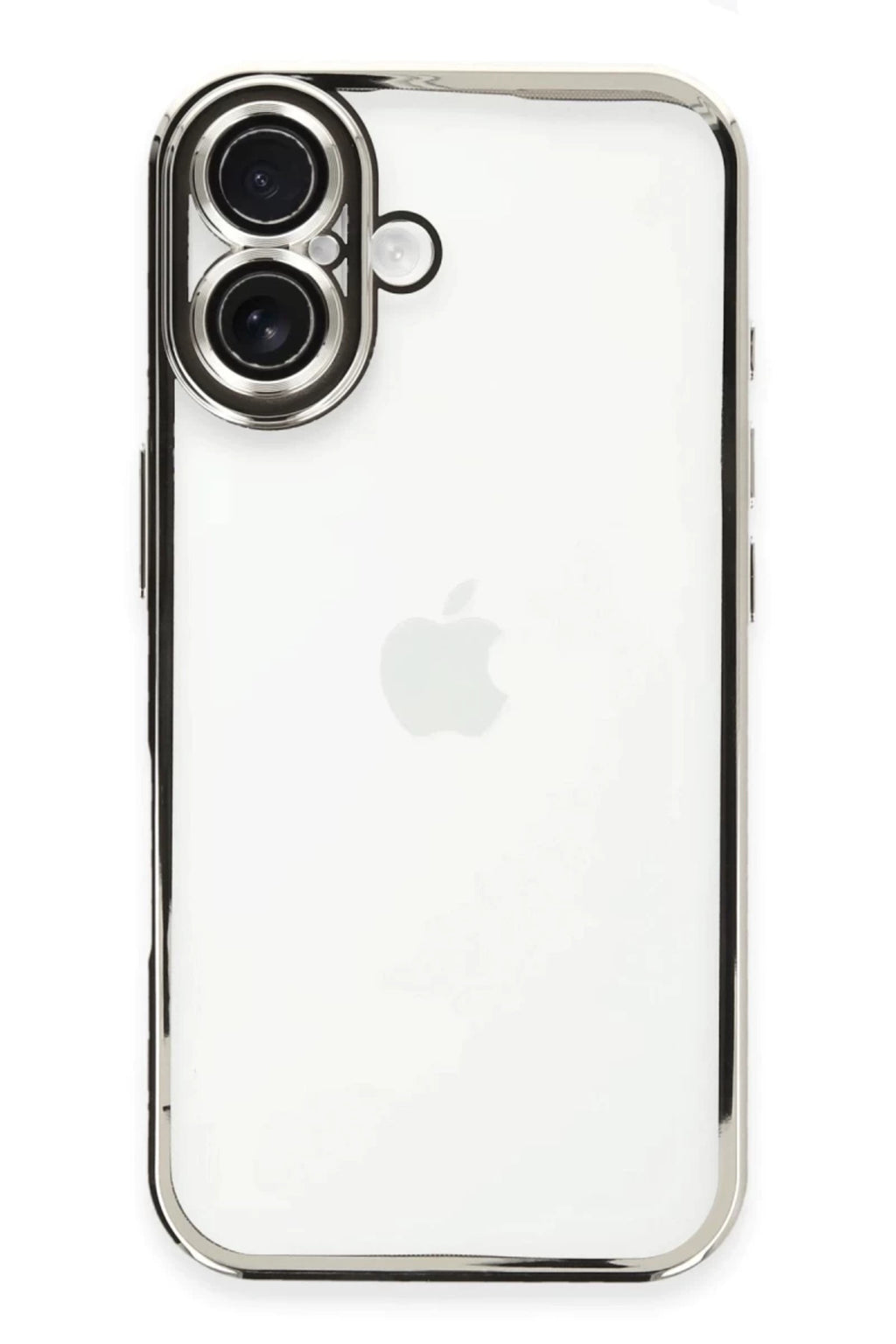 Apple iPhone 16 Plus Uyumlu Kılıf Lensli Silikon - Gümüş
