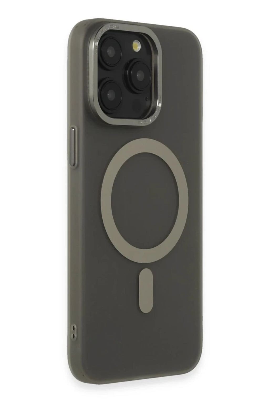 Apple iPhone 15 Pro Uyumlu Kılıf Lodos Magneticsafe Mat Kapak - Titan Gri