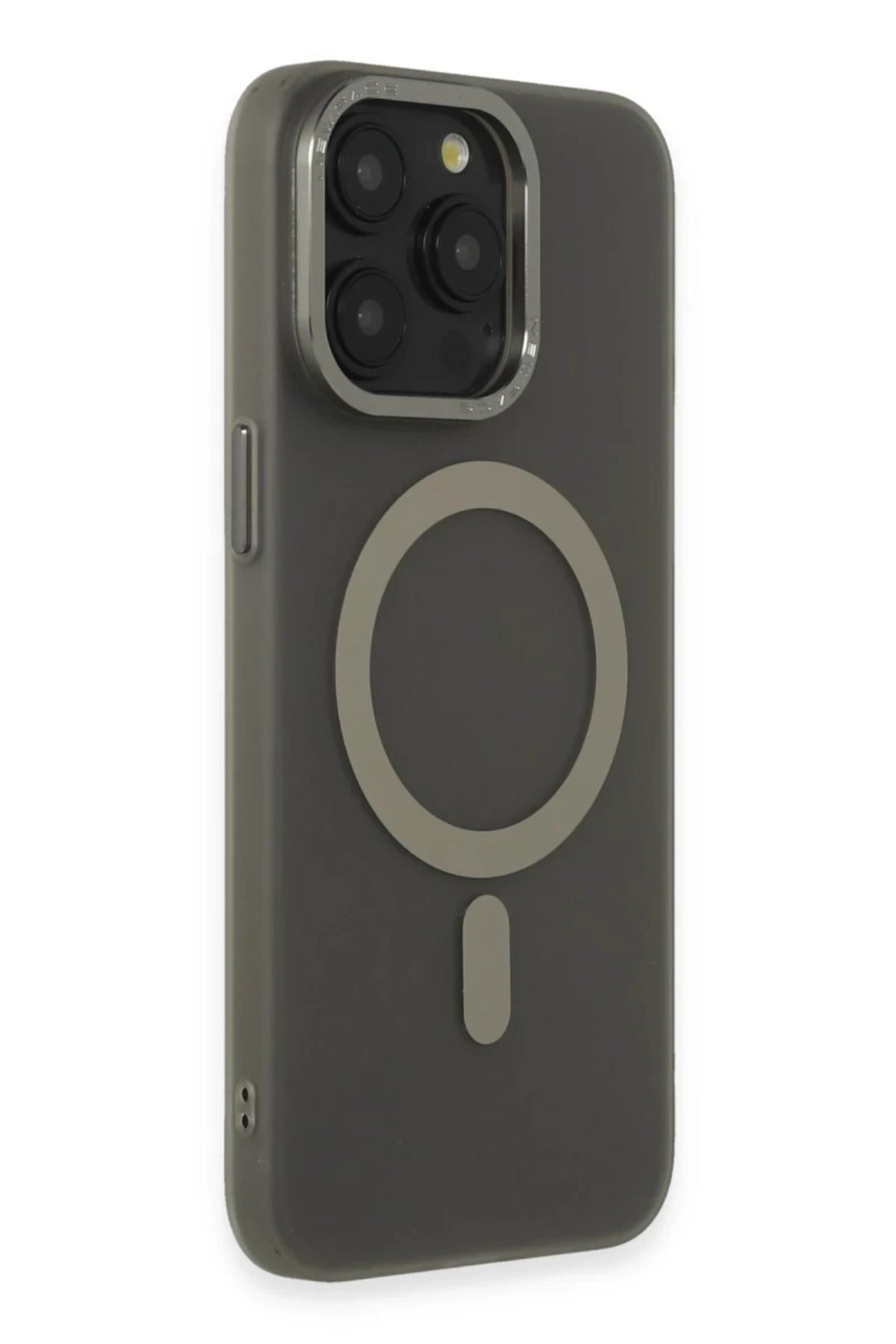 Apple iPhone 15 Pro Uyumlu Kılıf Lodos Magneticsafe Mat Kapak - Titan Gri