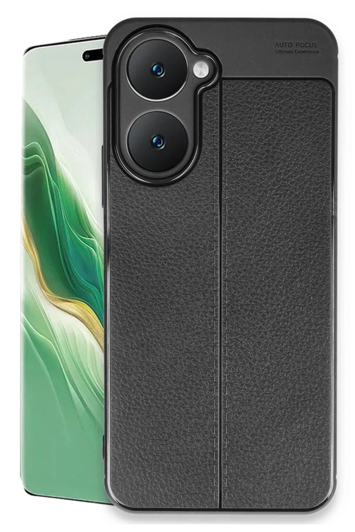 Vivo Y18 Uyumlu Kılıf Auto Focus Kapak - Siyah