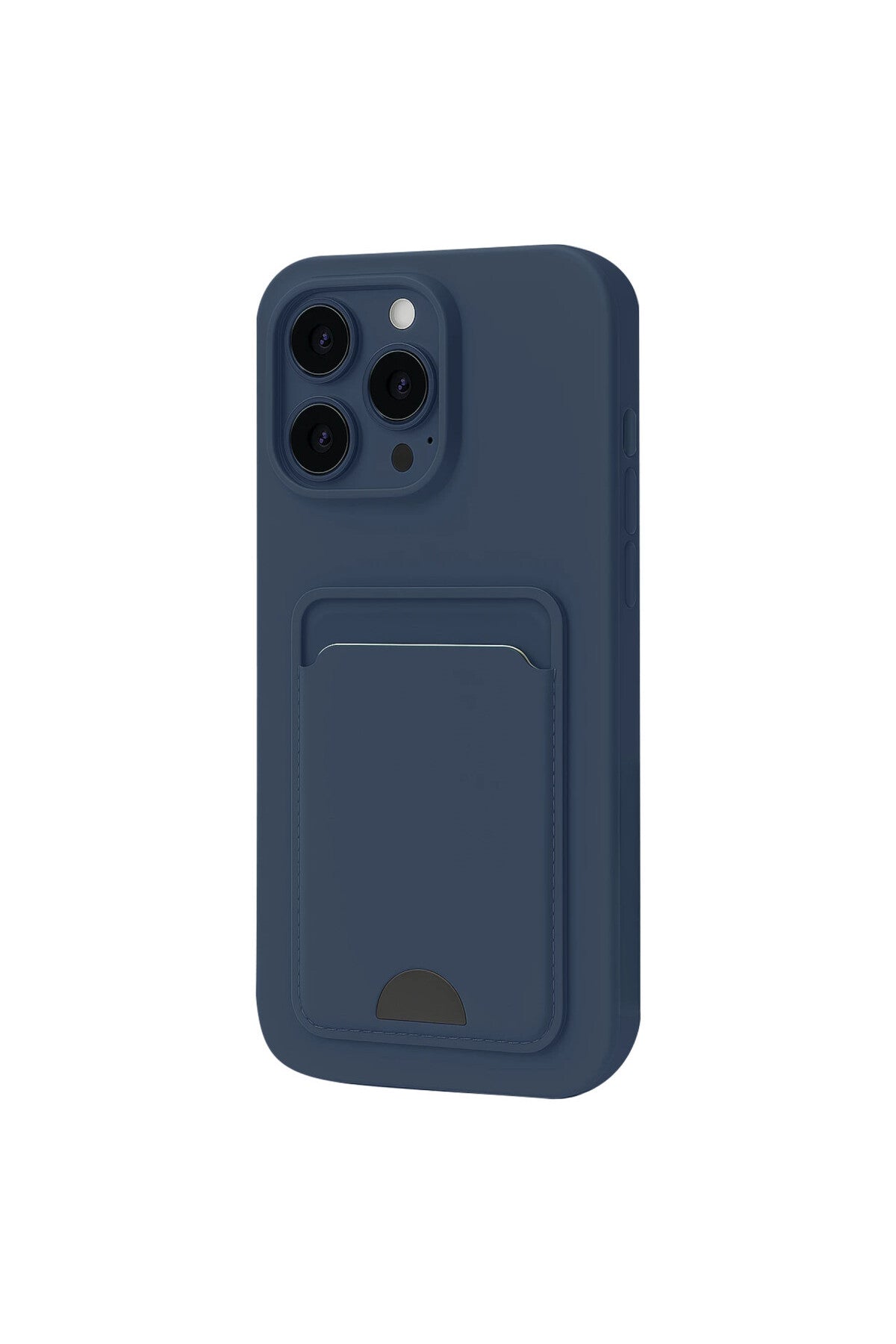 Apple iPhone 16 Pro Uyumlu Kılıf Kelvin Kartvizitli Silikon - Lacivert