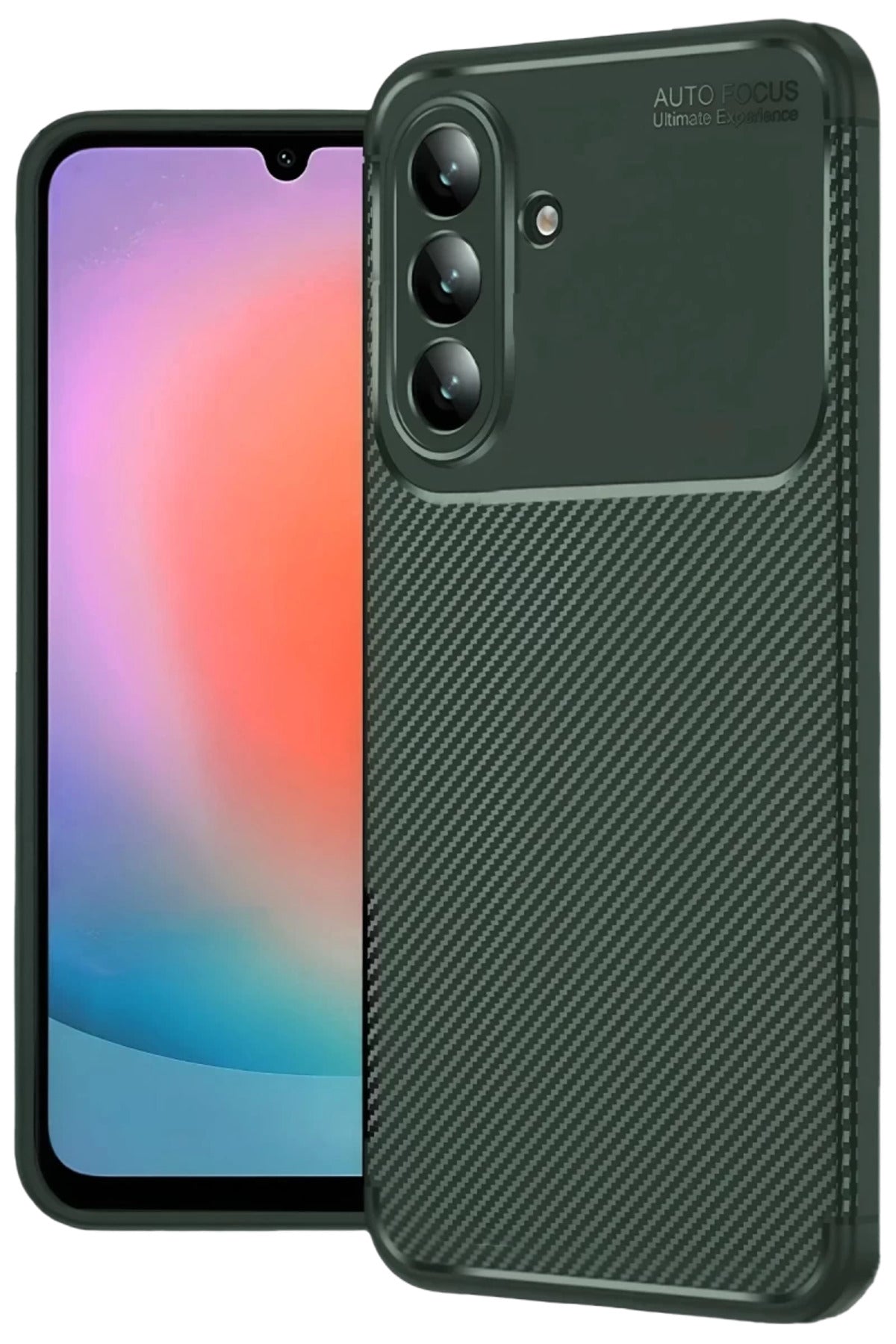 Samsung Galaxy A37 5G Uyumlu Auto Focus Karbon Kapak - Koyu Yeşil